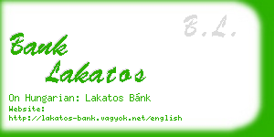 bank lakatos business card